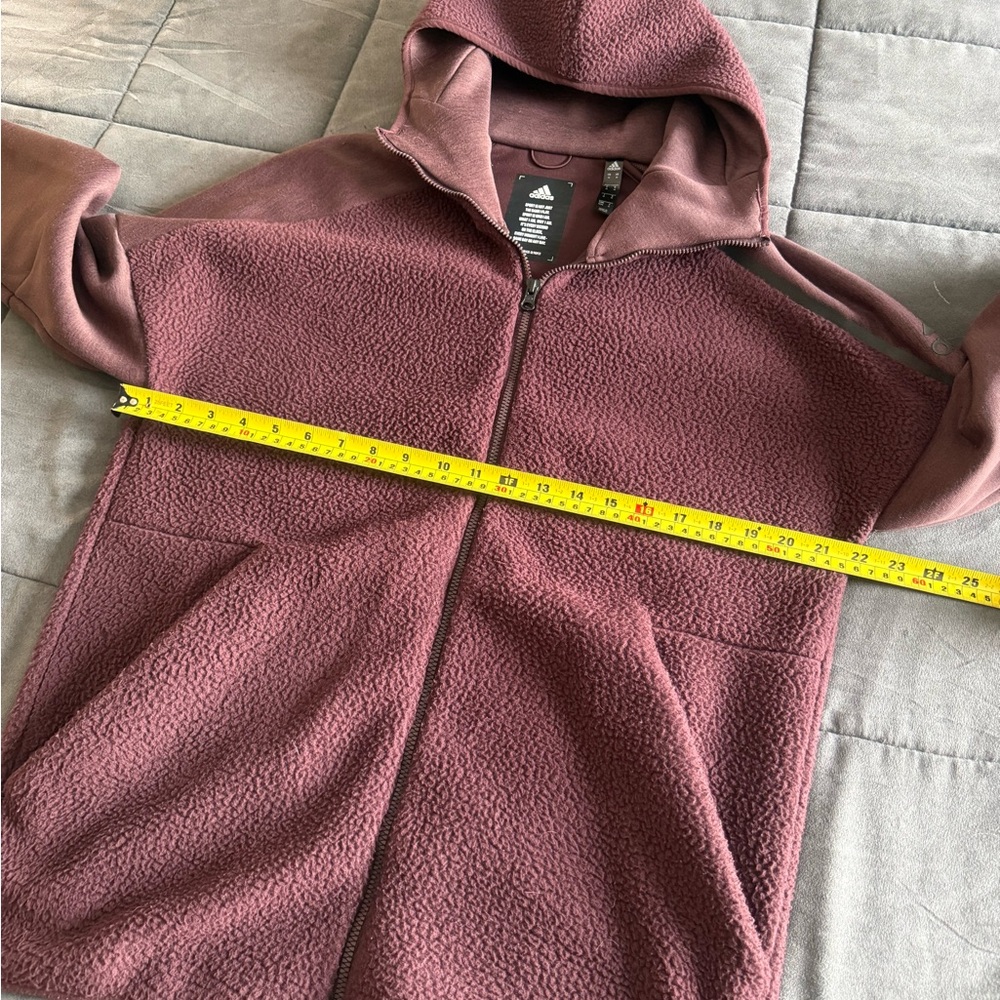 Adidas Performance Fleece Burgndy Zip Up Hoodie size Medium - Picture 8 of 9